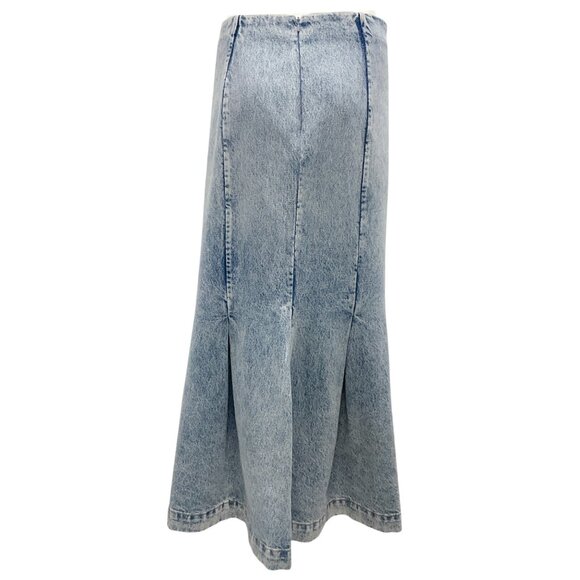 Khaite Light Blue Denim Levine Denim Midi Skirt - Picture 3 of 4